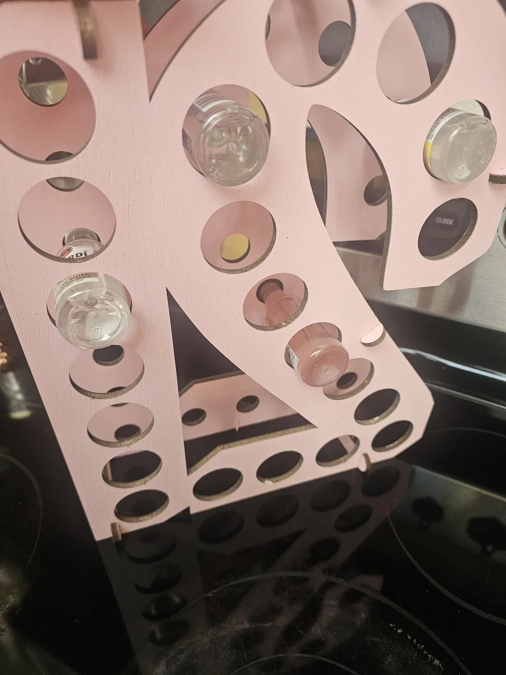 Pink Wooden Marquee Number 21 Small Shooter Holder (Alcohol Not Included)